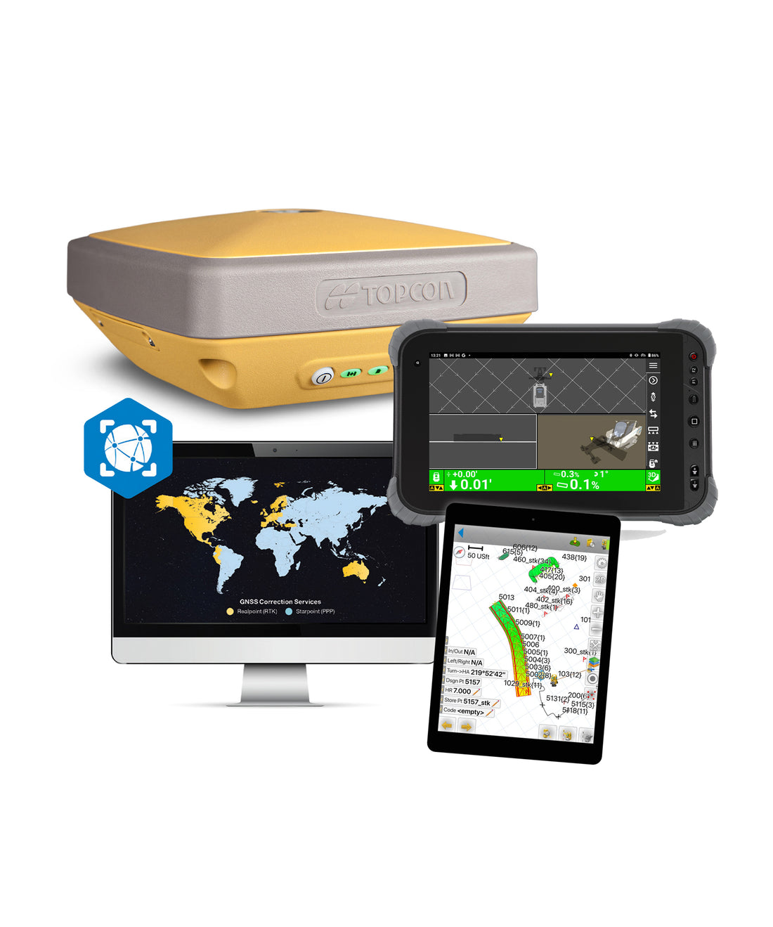 Topcon Field Computer HiPer SR, CT8X2 + Topcon Field Kit